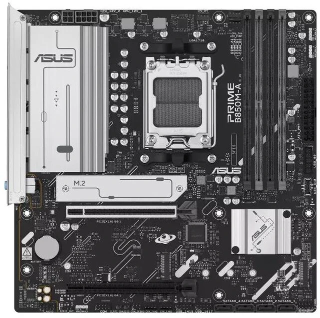 Alt view image 2 of 7 - ASUS PRIME B850M-A Motherboard & AMD Ryzen 5 9600X CPU Combo, AMD B850 (AM5 Socket) micro-ATX,5PCIe 5.0 Ready,three M.2 slots,Realtek 2.5Gb Ethernet,dual DisplayPort,front USB 5Gbps Type-C support