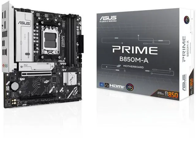 Alt view image 7 of 7 - ASUS PRIME B850M-A Motherboard & AMD Ryzen9 9950X3D CPU Combo, AMD B850 (AM5 Socket) micro-ATX,5PCIe 5.0 Ready,three M.2 slots,Realtek 2.5Gb Ethernet,dual DisplayPort,front USB 5Gbps Type-C support