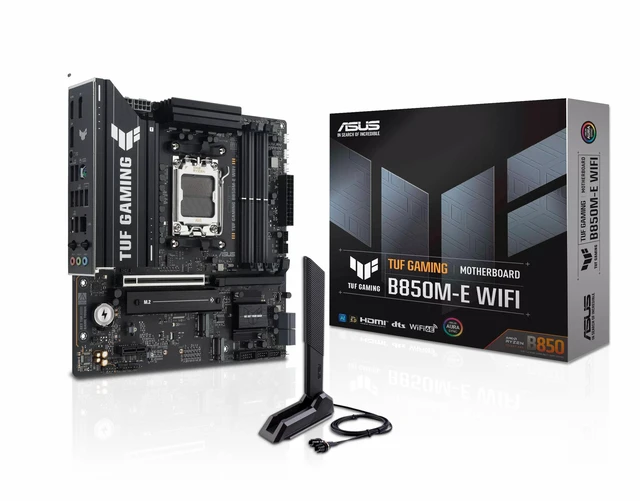 Alt view image 7 of 7 - ASUS TUF GAMING B850M-E WIFI Motherboard & AMD Ryzen 5 9600X CPU Combo, AMD B850 mATX motherboard AM5, three M.2 DisplayPort, rear USB10Gbps Type-Ceport, Bl0SFlashBack, Addressable RGB Gen2 headers