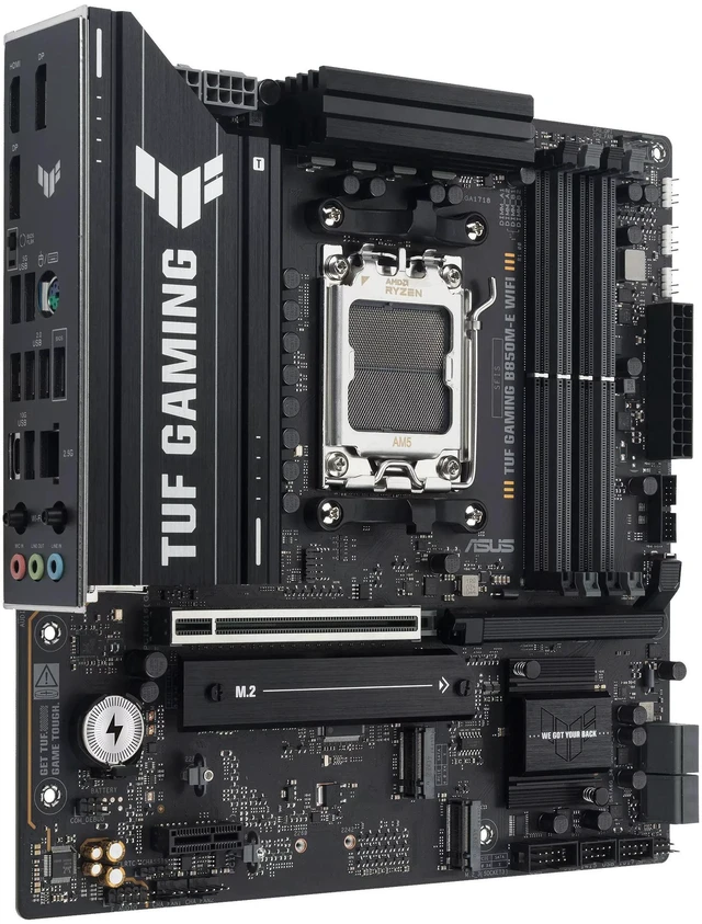 Alt view image 5 of 7 - ASUS TUF GAMING B850M-E WIFI Motherboard & AMD Ryzen 5 9600X CPU Combo, AMD B850 mATX motherboard AM5, three M.2 DisplayPort, rear USB10Gbps Type-Ceport, Bl0SFlashBack, Addressable RGB Gen2 headers