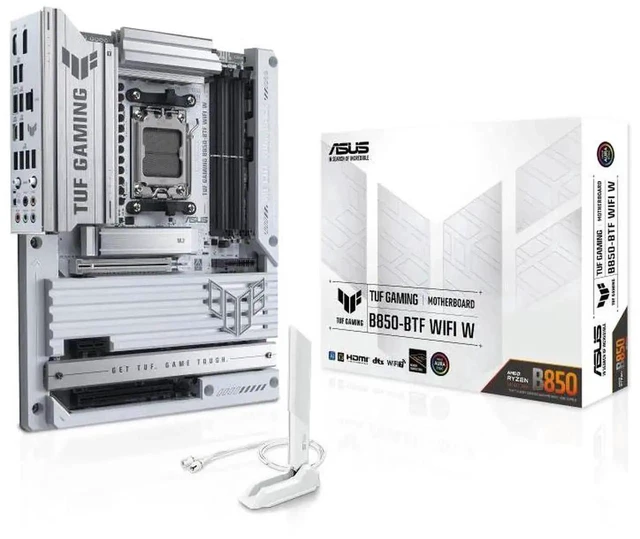 Alt view image 7 of 7 - ASUS TUF GAMING B850-BTF WIFI W Motherboard & AMD Ryzen 9 9900X CPU Combo, AMD B850 ATX Motherboard,AM5,Hidden-Connector Design,14+2+1 80A DrMOS Power Stages,PCIe 5.0 Ready,3X M.2,Wi-Fi 7, 2.5Gb LAN