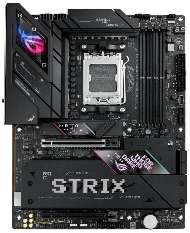 Alt view image 2 of 7 - ASUS ROG Strix B850-E Gaming WiFi Motherboard & AMD Ryzen 9 9900X CPU Combo, AM5 B850 ATX 16+2+2 Stages, Dynamic OC, Core Flex,DDR5 w/AEMP, WiFi 7, 5X M.2, 5G LAN, PCIe 5.0,USB4, USB 20Gbps Type-C,AI
