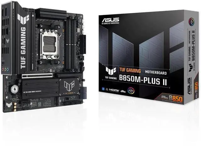 Alt view image 7 of 7 - ASUS TUF GAMING B850M-PLUS II Motherboard & AMD Ryzen 5 9600X CPU Combo, AMD AM5 B850 mATX, DDR5, three M.2 slots, four SATA 6Gb/s port, one Realtek 2.5Gb Ethernet, Aura Sync
