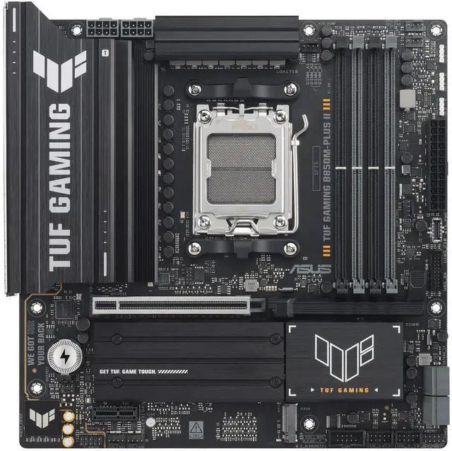 Alt view image 2 of 7 - ASUS TUF GAMING B850M-PLUS II Motherboard & AMD Ryzen 5 9600X CPU Combo, AMD AM5 B850 mATX, DDR5, three M.2 slots, four SATA 6Gb/s port, one Realtek 2.5Gb Ethernet, Aura Sync
