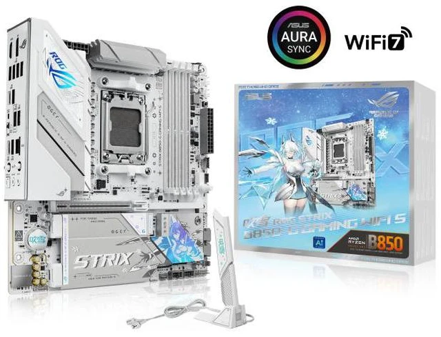Alt view image 7 of 7 - ASUS ROG STRIX B850-G GAMING WIFI S Motherboard & AMD Ryzen 5 9600X CPU Combo, AMD AM5 B850 mATX white Motherboard, DDR5 WIFI 7,4x M.2, PCIe 5.0 x16, USB 20Gbps Type-C, Ryzen 5 9000 Series