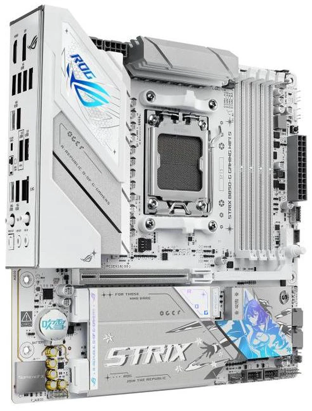 Alt view image 5 of 7 - ASUS ROG STRIX B850-G GAMING WIFI S Motherboard & AMD Ryzen 5 9600X CPU Combo, AMD AM5 B850 mATX white Motherboard, DDR5 WIFI 7,4x M.2, PCIe 5.0 x16, USB 20Gbps Type-C, Ryzen 5 9000 Series