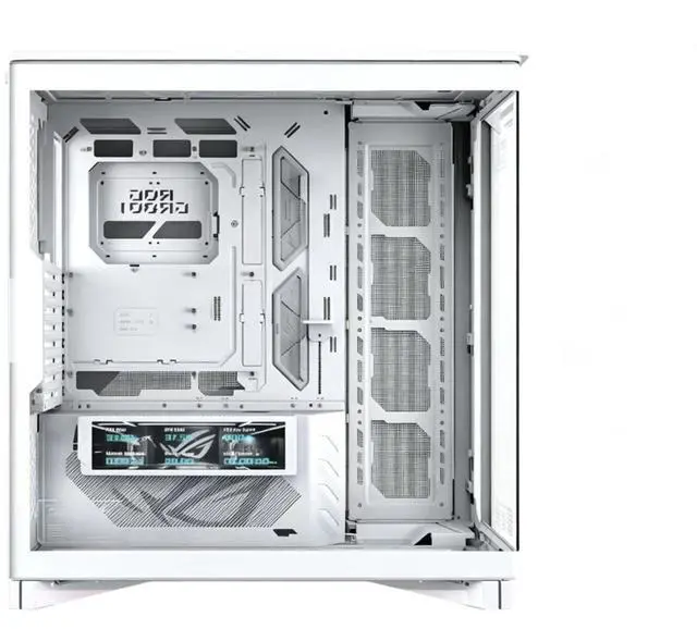 Alt view image 6 of 7 - ASUS ROG Cronox GR801 Curved Deluxe Edition Case, featuring a 9.2-inch ROG-exclusive secondary display; compatible with E-ATX, ATX, BTF, MATX, and MINI-ATX motherboards; white