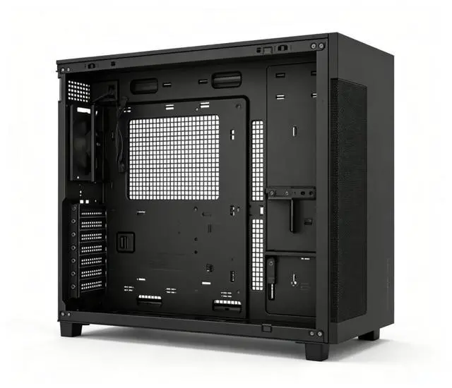 Main image of ASUS AP303 Ice Cube ATX Side-Panel Window Case, supports ATX motherboards, supports up to 360mm liquid cooling, dual GPU mounting brackets, 20Gbps USB-C port, maximum GPU length of 360mm, black