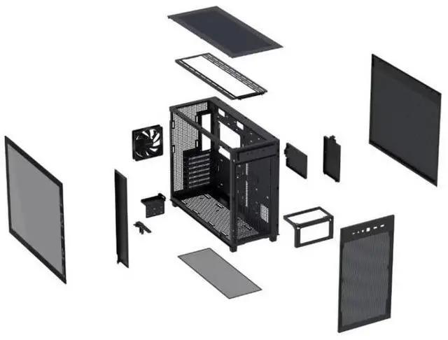 Alt view image 5 of 5 - ASUS AP303 Ice Cube ATX Side-Panel Window Case, supports ATX motherboards, supports up to 360mm liquid cooling, dual GPU mounting brackets, 20Gbps USB-C port, maximum GPU length of 360mm, black