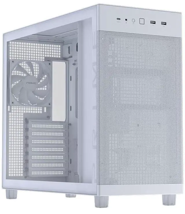 Alt view image 2 of 6 - ASUS AP303 Ice Cube ATX Side-Panel Window Case, supports ATX motherboards, supports up to 360mm liquid cooling, dual GPU mounting brackets, 20Gbps USB-C port, maximum GPU length of 360mm, white