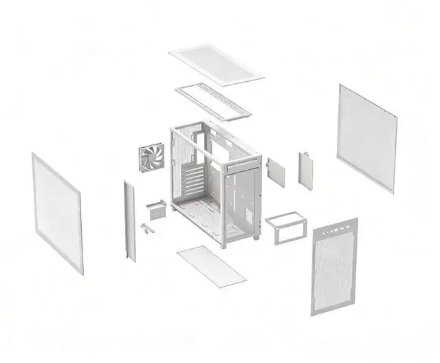 Alt view image 5 of 6 - ASUS AP303 Ice Cube ATX Side-Panel Window Case, supports ATX motherboards, supports up to 360mm liquid cooling, dual GPU mounting brackets, 20Gbps USB-C port, maximum GPU length of 360mm, white