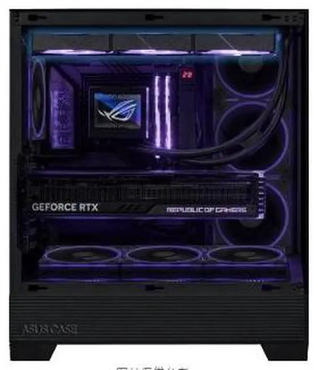Alt view image 7 of 7 - ASUS Lanjie A31 Case, supports ATX, M-ATX, and Mini-ITX motherboards, features a high-speed Type-C port, an angled bottom fan mount, tool-free disassembly, a dual-panel glass design, black.