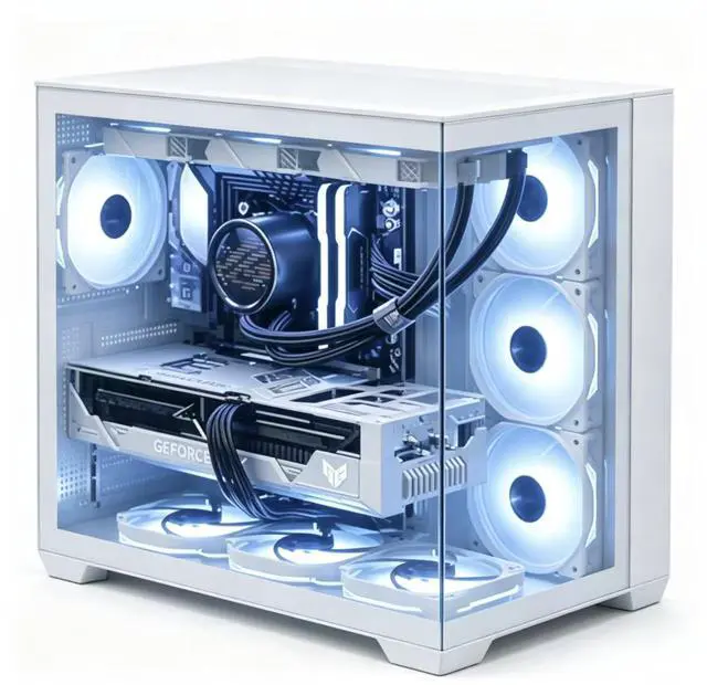 Alt view image 4 of 6 - ASUS Neptune A32 Column-Free Seaview Case, supports ATX motherboards, removable hard drive trays, easy-to-disassemble mortise-and-tenon design, supports fans up to 10 x 12 cm, white