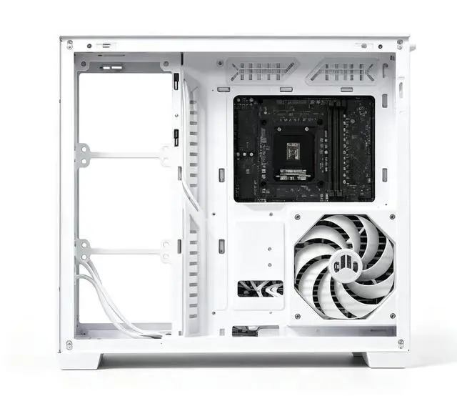 Alt view image 2 of 6 - ASUS Neptune A32 Column-Free Seaview Case, supports ATX motherboards, removable hard drive trays, easy-to-disassemble mortise-and-tenon design, supports fans up to 10 x 12 cm, white