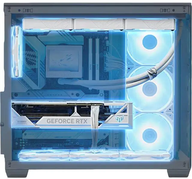 Alt view image 3 of 6 - ASUS Neptune A32 Column-Free Seaview Case, supports ATX motherboards, removable hard drive trays, easy-to-disassemble mortise-and-tenon design, supports fans up to 10 x 12 cm, white
