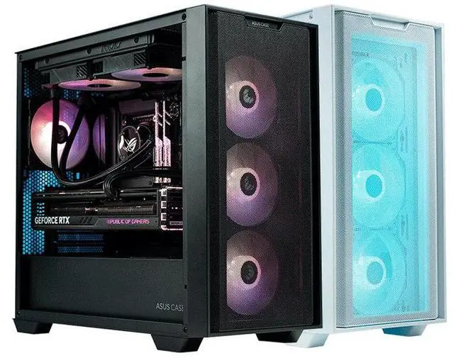 Alt view image 7 of 7 - ASUS A21 Zhuiying Mid-Tower Case, M-ATX and Mini-ITX motherboard support, supports rear-mounted motherboards, supports 360 or 280 radiator, tempered glass side panel, Shadow Black