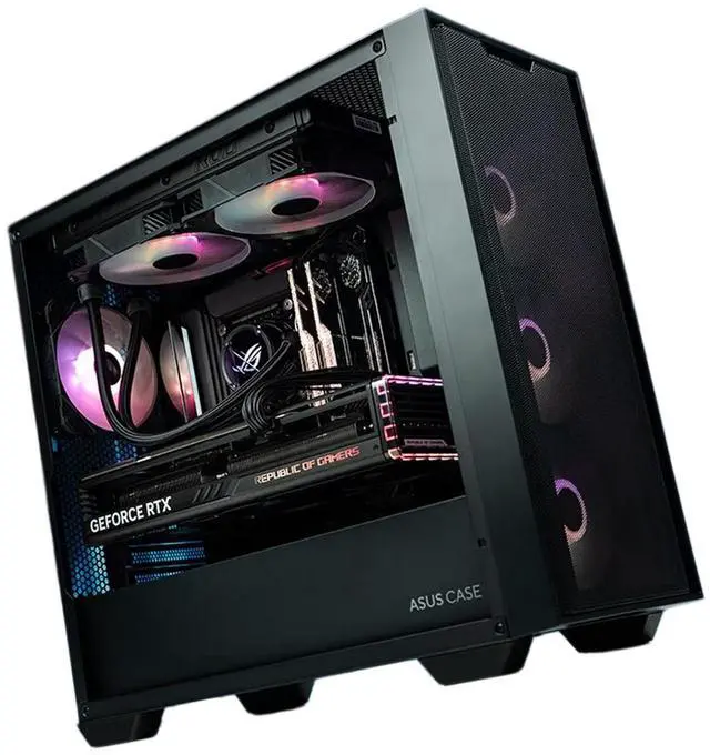 Alt view image 4 of 7 - ASUS A21 Zhuiying Mid-Tower Case, M-ATX and Mini-ITX motherboard support, supports rear-mounted motherboards, supports 360 or 280 radiator, tempered glass side panel, Shadow Black