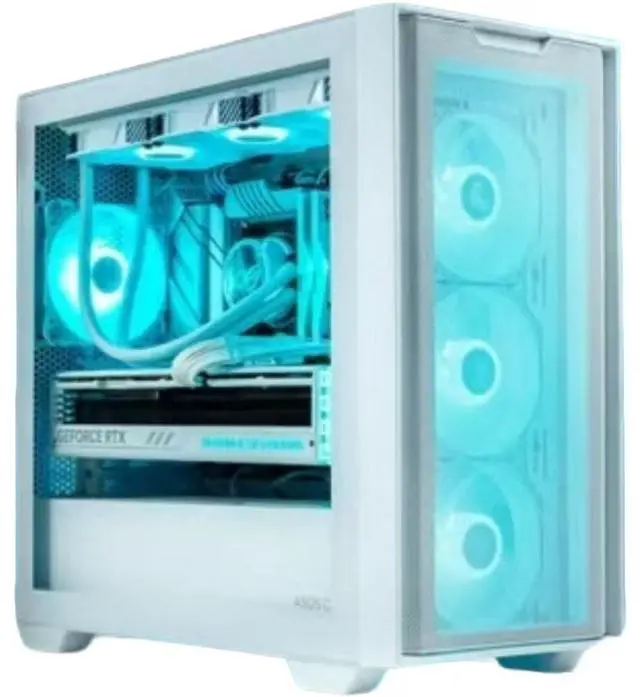 Alt view image 2 of 6 - ASUS A21 Mid-Tower Case, supports M-ATX and Mini-ITX motherboards, supports rear-mounted motherboards, supports 360mm or 280mm radiators, tempered glass side panel, Light & Shadow White