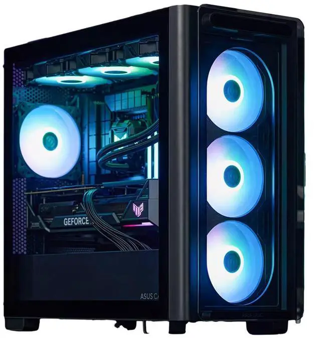 Alt view image 3 of 6 - ASUS A23 Light & Shadow Single-Sided Transparent Case, M-ATX, supports MINI-ITX motherboards, floating glass front panel, supports rear-mounted motherboards, high-efficiency cooling, Shadow Black