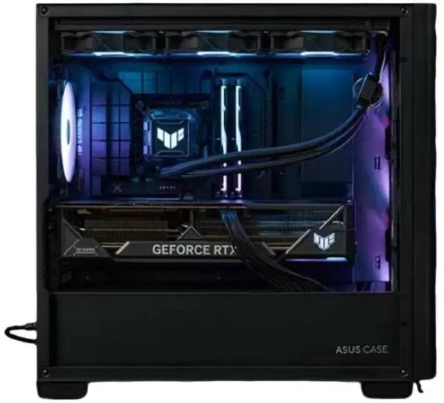 Main image of ASUS A23 Light & Shadow Single-Sided Transparent Case, M-ATX, supports MINI-ITX motherboards, floating glass front panel, supports rear-mounted motherboards, high-efficiency cooling, Shadow Black