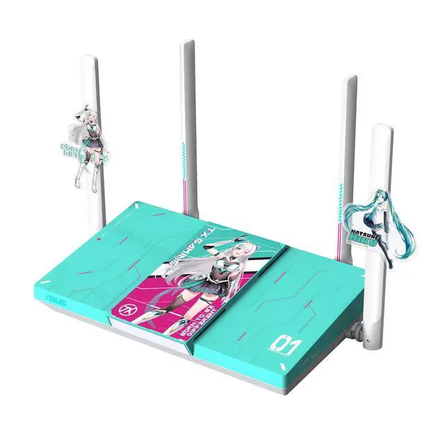 Alt view image 2 of 7 - ASUS RT-BE57 TX GAMING 2 Hatsune Miku Gaming Router, AiMesh, Featuring 4K-QAM and MLO dual-band aggregation, one 2.5G port, three 1G ports, Parental Controls, IoT Network, Kids Network