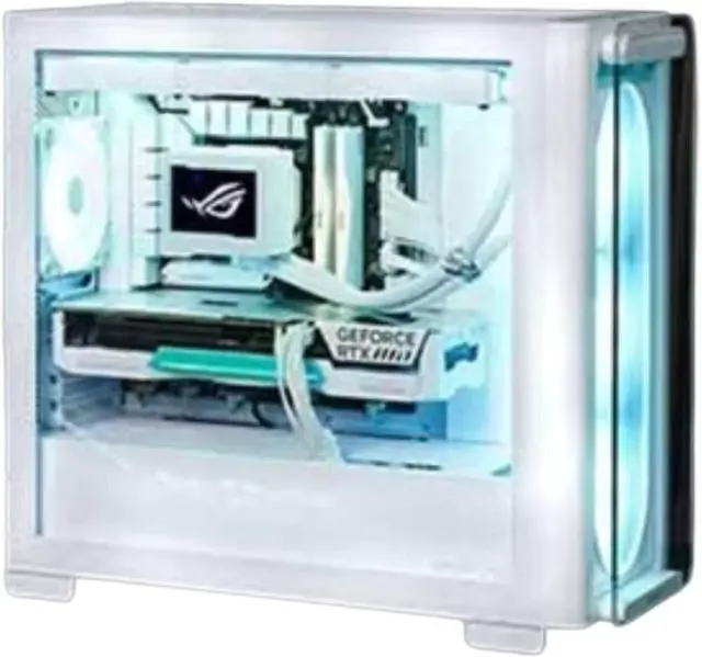 Alt view image 6 of 6 - ASUS A23 Light & Shadow Single-Sided Transparent Case, M-ATX, supports MINI-ITX motherboards, floating glass front panel, supports rear-mounted motherboards, high-efficiency cooling, white