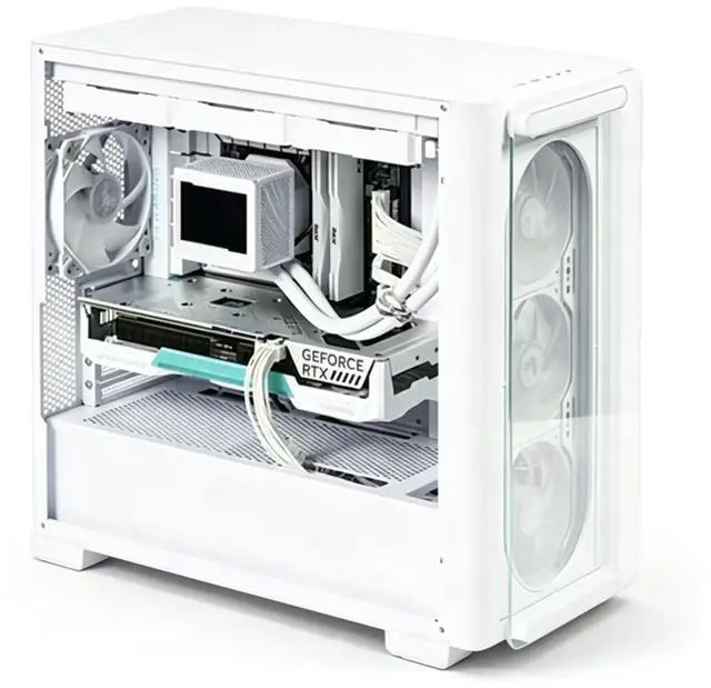 Main image of ASUS A23 Light & Shadow Single-Sided Transparent Case, M-ATX, supports MINI-ITX motherboards, floating glass front panel, supports rear-mounted motherboards, high-efficiency cooling, white