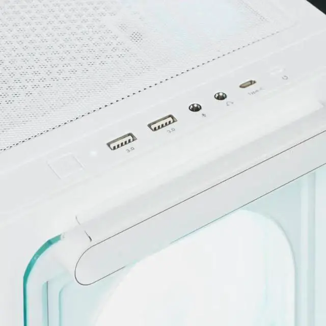 Alt view image 3 of 6 - ASUS A23 Light & Shadow Single-Sided Transparent Case, M-ATX, supports MINI-ITX motherboards, floating glass front panel, supports rear-mounted motherboards, high-efficiency cooling, white
