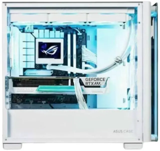 Alt view image 5 of 6 - ASUS A23 Light & Shadow Single-Sided Transparent Case, M-ATX, supports MINI-ITX motherboards, floating glass front panel, supports rear-mounted motherboards, high-efficiency cooling, white