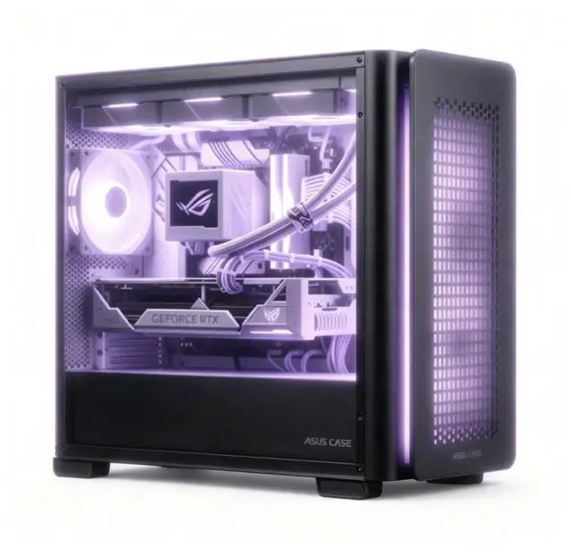 Alt view image 6 of 7 - ASUS A23 Light and Shadow Insight Edition Case, supports Micro-ATX and Mini-ITX motherboards, 360mm radiator, powerful cooling performance, front audio and high-speed USB ports, black