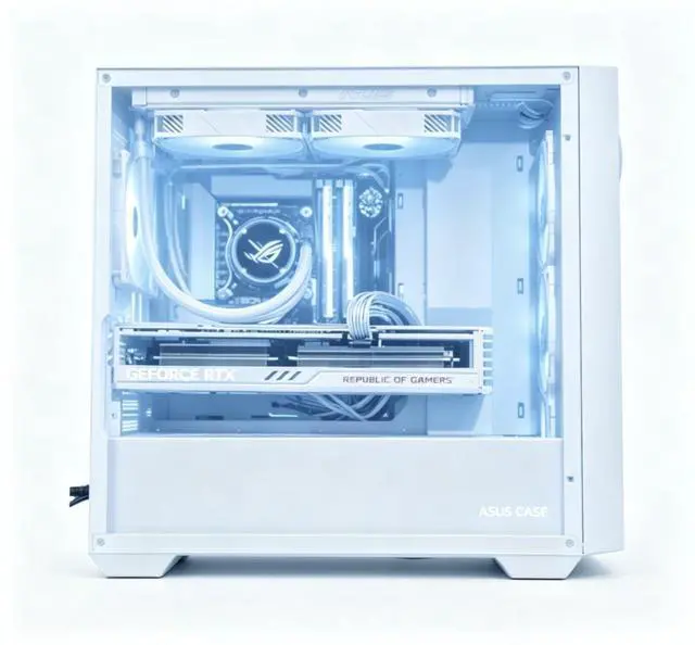Alt view image 3 of 7 - ASUS A23 Light and Shadow Insight Edition Case, supports Micro-ATX and Mini-ITX motherboards, 360mm radiator, powerful cooling performance, front audio and high-speed USB ports, white