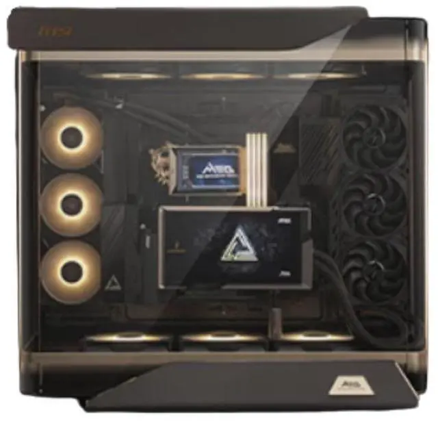 Alt view image 3 of 7 - MSI MEG MAESTRO 900R Supreme Tower/Panoramic Curved Seaview Chassis, supporting E-ATX (up to 280 x 305 mm), ATX, Micro-ATX, Mini-ITX motherboard specifications, with a removable I/O module