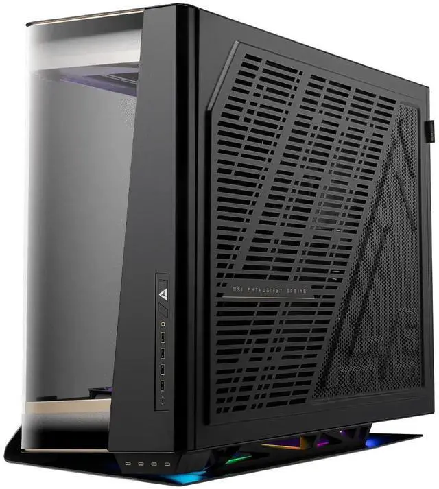Alt view image 7 of 7 - MSI MEG MAESTRO 900R Supreme Tower/Panoramic Curved Seaview Chassis, supporting E-ATX (up to 280 x 305 mm), ATX, Micro-ATX, Mini-ITX motherboard specifications, with a removable I/O module