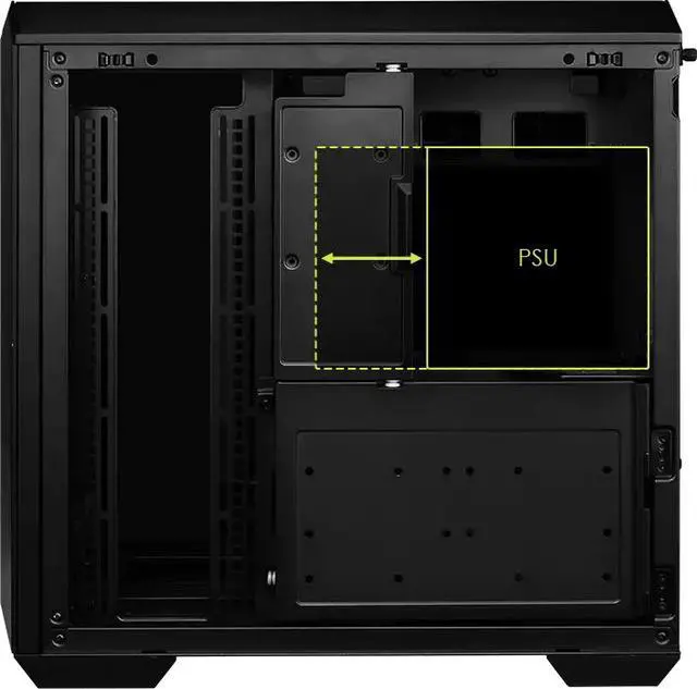 Alt view image 3 of 5 - MSI MAG PANO 100L PZ Desktop Ocean View PC Case, Supports Regular,ATX/MicroATX/MiniITX,MicroATX 360mm AIO Cooler Support, Compatible with RTX 5090 Graphics Card, Dual 160mm Fan Mounts