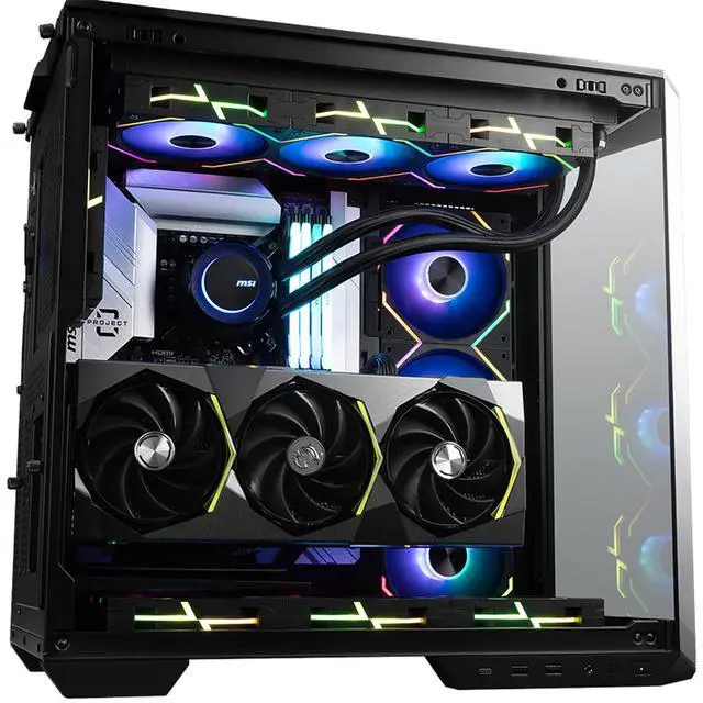Alt view image 2 of 5 - MSI MAG PANO 100L PZ Desktop Ocean View PC Case, Supports Regular,ATX/MicroATX/MiniITX,MicroATX 360mm AIO Cooler Support, Compatible with RTX 5090 Graphics Card, Dual 160mm Fan Mounts