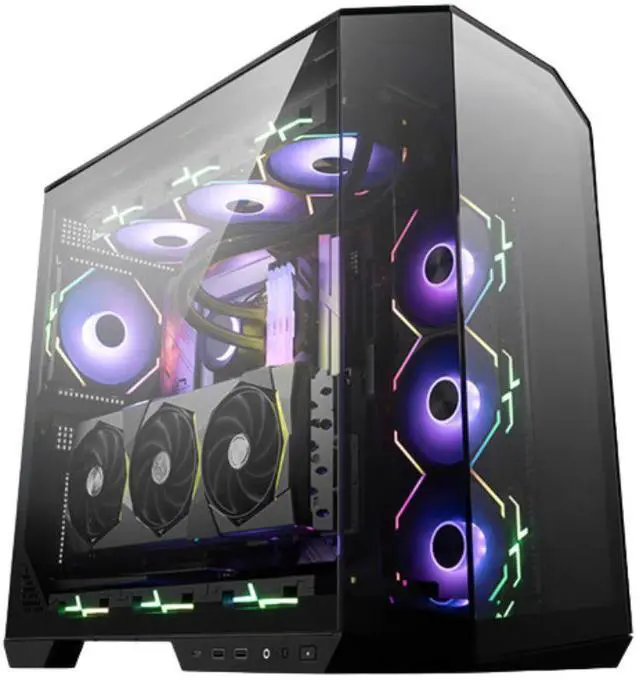 Main image of MSI MAG PANO 100L PZ Desktop Ocean View PC Case, Supports Regular,ATX/MicroATX/MiniITX,MicroATX 360mm AIO Cooler Support, Compatible with RTX 5090 Graphics Card, Dual 160mm Fan Mounts