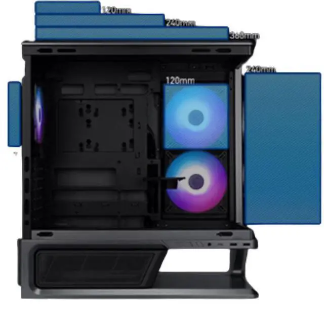 Alt view image 5 of 6 - MSI MPG VIXTA 300L PZ MidTower Ocean View PC Case, Supports Regular ATX, MicroATX, MiniITX & BackConnect ATX / MicroATX Motherboards, Curved Tempered Glass, BackConnect Motherboard Compatible