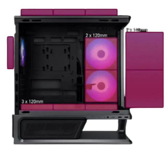 Alt view image 6 of 6 - MSI MPG VIXTA 300L PZ MidTower Ocean View PC Case, Supports Regular ATX, MicroATX, MiniITX & BackConnect ATX / MicroATX Motherboards, Curved Tempered Glass, BackConnect Motherboard Compatible