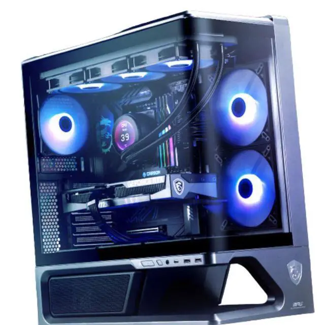 Alt view image 2 of 6 - MSI MPG VIXTA 300L PZ MidTower Ocean View PC Case, Supports Regular ATX, MicroATX, MiniITX & BackConnect ATX / MicroATX Motherboards, Curved Tempered Glass, BackConnect Motherboard Compatible