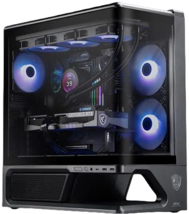 Main image of MSI MPG VIXTA 300L PZ MidTower Ocean View PC Case, Supports Regular ATX, MicroATX, MiniITX & BackConnect ATX / MicroATX Motherboards, Curved Tempered Glass, BackConnect Motherboard Compatible