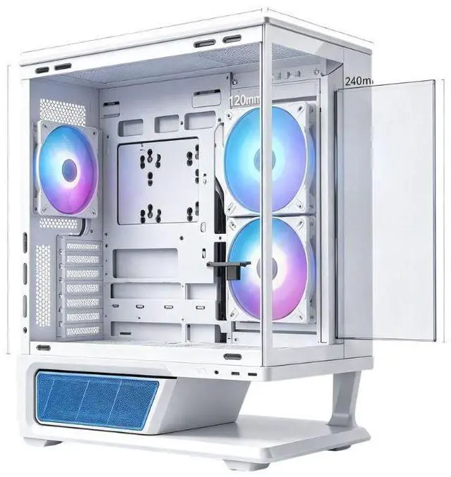 Main image of MSI MPG VIXTA 300L PZ White MidTower Ocean View PC Case, Supports ATX BackConnect Motherboards, OnePiece Curved Tempered Glass, Trapezoidal Base Design, 35mm Rear CableRouting Space