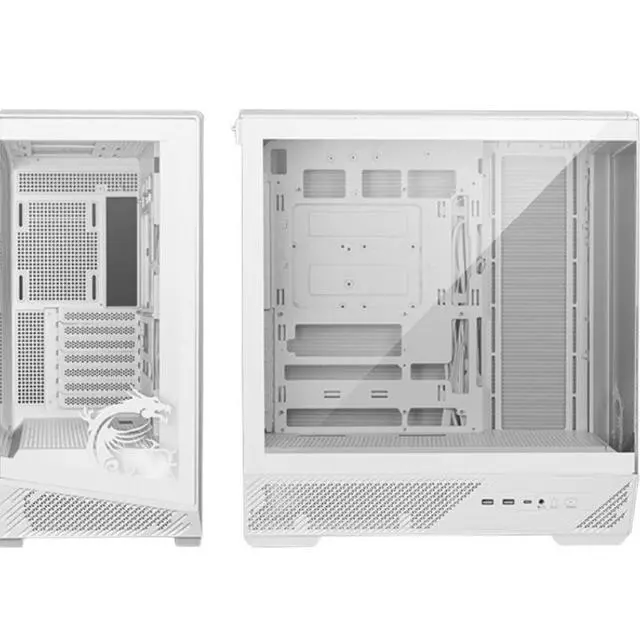 Alt view image 6 of 6 - MSI MAG PANO 131L PZ WHITE MidTower Gaming Ocean View PC Case, Regular & BackConnect ATX/MicroATX MiniITX Support, Vertical GPU Mount, Tempered Glass Panel, 360mm AIO Support, Rotatable GPU Bracke