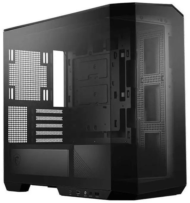Main image of MSI MAG PANO M100L PZ Black MicroATX Tower PC Case, MATX(BackConnect) & MiniITX Supported, 360mm AIO Support, 270° PillarFree Ocean View Side Panel, EasyInstall GPU Bracket, Front TypeC