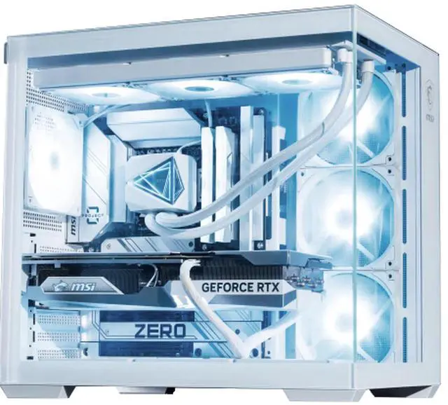 Alt view image 2 of 7 - MSI PAG PANO 100L PZ WHITE MidTower Ocean View PC Case, ATX Supported, 270° PillarFree Panel, 360mm AIO Support, BackConnect MB Compatible, LeftRight Compartment, RTX 5090 Compatible, 10 Fan Mount