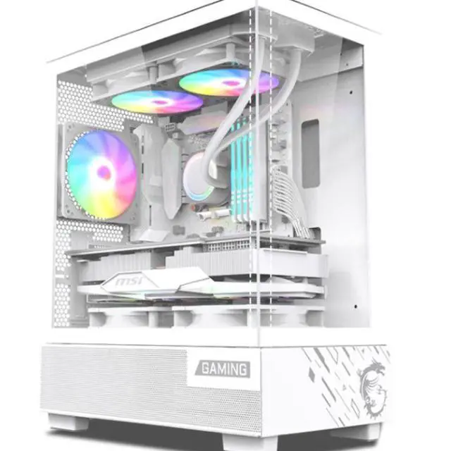 Alt view image 6 of 6 - MSI PAG PANO M110L WHITE Small Form Factor Gaming PC Case, Supports MicroATX & MiniITX Motherboards, Tempered Glass Side Panel, Ocean View Design, 240mm AIO Cooler Support, 7 Fan Mounts