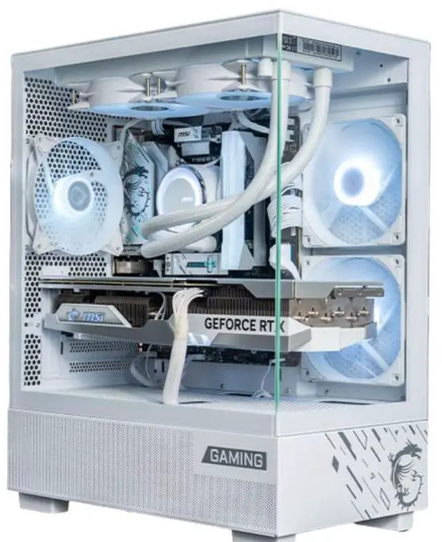 Alt view image 5 of 6 - MSI PAG PANO M110L WHITE Small Form Factor Gaming PC Case, Supports MicroATX & MiniITX Motherboards, Tempered Glass Side Panel, Ocean View Design, 240mm AIO Cooler Support, 7 Fan Mounts