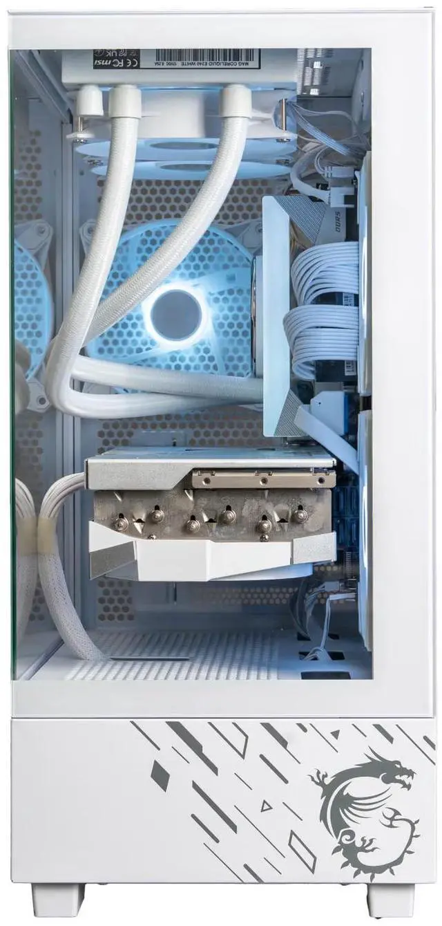 Alt view image 3 of 6 - MSI PAG PANO M110L WHITE Small Form Factor Gaming PC Case, Supports MicroATX & MiniITX Motherboards, Tempered Glass Side Panel, Ocean View Design, 240mm AIO Cooler Support, 7 Fan Mounts