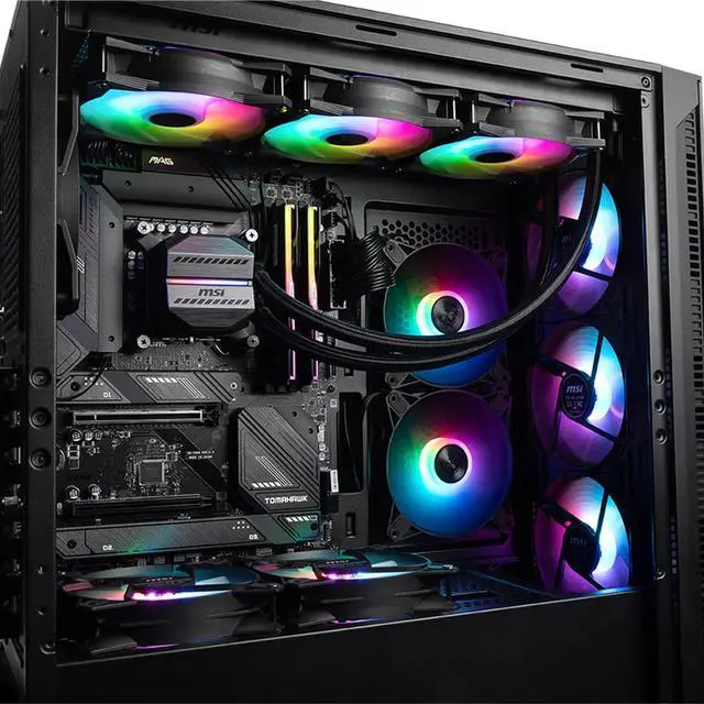 Alt view image 5 of 7 - MSI MAG FORGE 320L MidTower PC Case, Tempered Glass Side, ATX/MicroATX/MiniITX Support, 360mm AIO Support, 11 Fan Mounts, Optimized Airflow, Magnetic Dust Filter, Side Air Intake