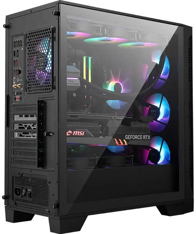 Alt view image 3 of 7 - MSI MAG FORGE 320L MidTower PC Case, Tempered Glass Side, ATX/MicroATX/MiniITX Support, 360mm AIO Support, 11 Fan Mounts, Optimized Airflow, Magnetic Dust Filter, Side Air Intake
