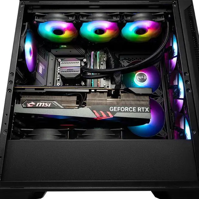 Alt view image 7 of 7 - MSI MAG FORGE 320L MidTower PC Case, Tempered Glass Side, ATX/MicroATX/MiniITX Support, 360mm AIO Support, 11 Fan Mounts, Optimized Airflow, Magnetic Dust Filter, Side Air Intake